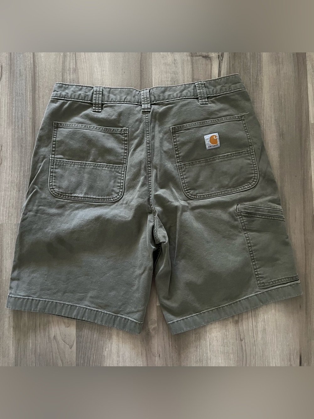 Carhartt Mens Rugged Flex Relaxed Fit Canvas Work Shorts Dark Olive BS2514-M 36